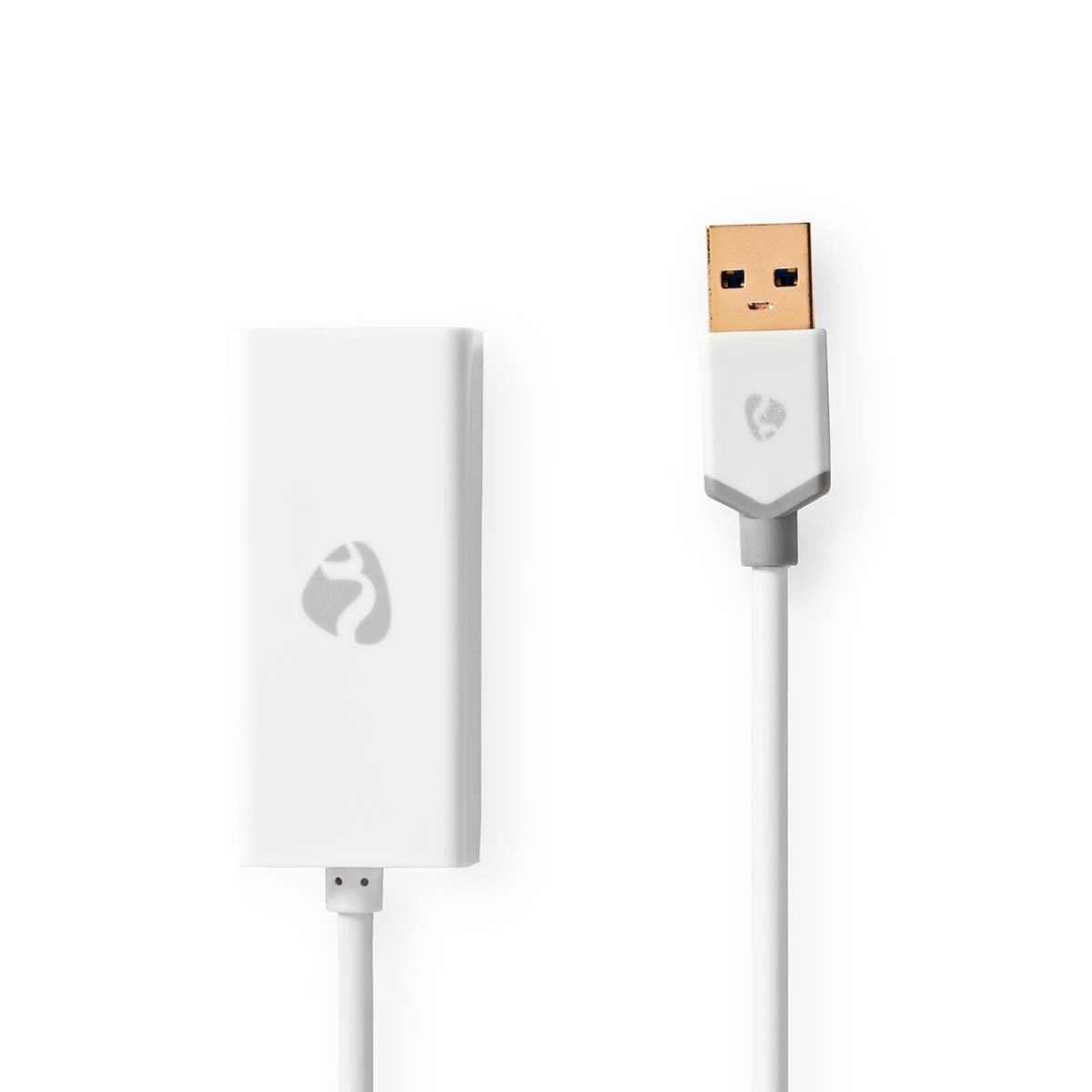USB Network Card | USB 3.2 Gen 1 | 1 Gbps | USB-A Male | RJ45 Female | 0.20 m | Round | Gold Plated | Bare Copper | White | Box
