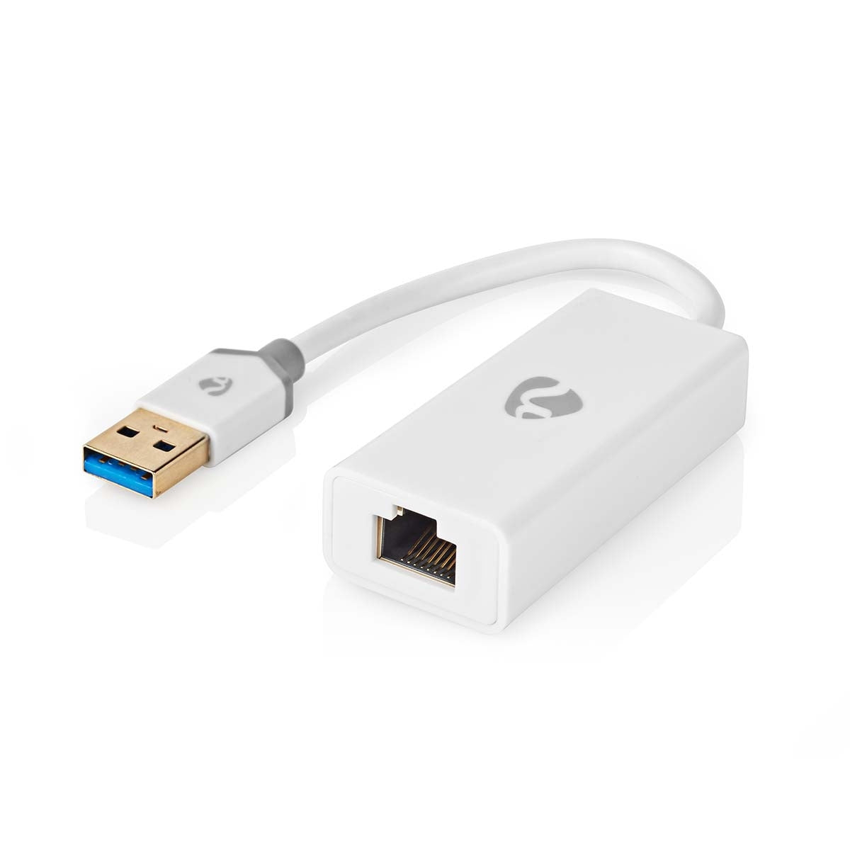 USB Network Card | USB 3.2 Gen 1 | 1 Gbps | USB-A Male | RJ45 Female | 0.20 m | Round | Gold Plated | Bare Copper | White | Box