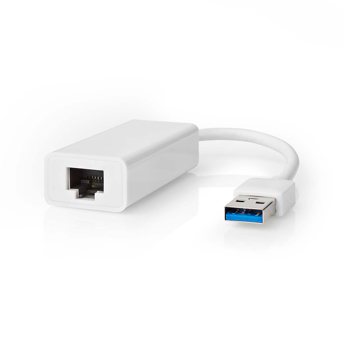USB Network Card | USB 3.2 Gen 1 | 1 Gbps | USB-A Male | RJ45 Female | 0.20 m | Round | Nickel Plated | Bare Copper | White | Box