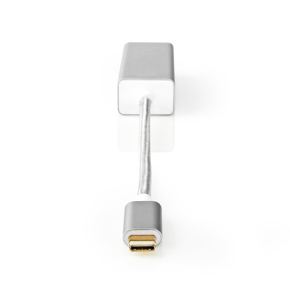 USB Network Card | USB 3.2 Gen 1 | 1 Gbps | USB-C™ Male | RJ45 Female | 0.20 m | Round | Gold Plated | Tinned Copper | Silver | Carton with covered window