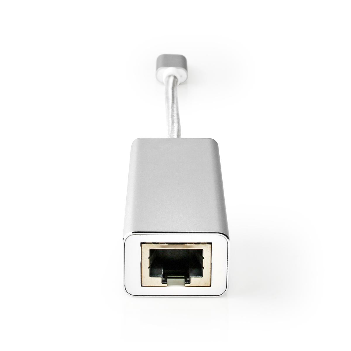 USB Network Card | USB 3.2 Gen 1 | 1 Gbps | USB-C™ Male | RJ45 Female | 0.20 m | Round | Gold Plated | Tinned Copper | Silver | Carton with covered window