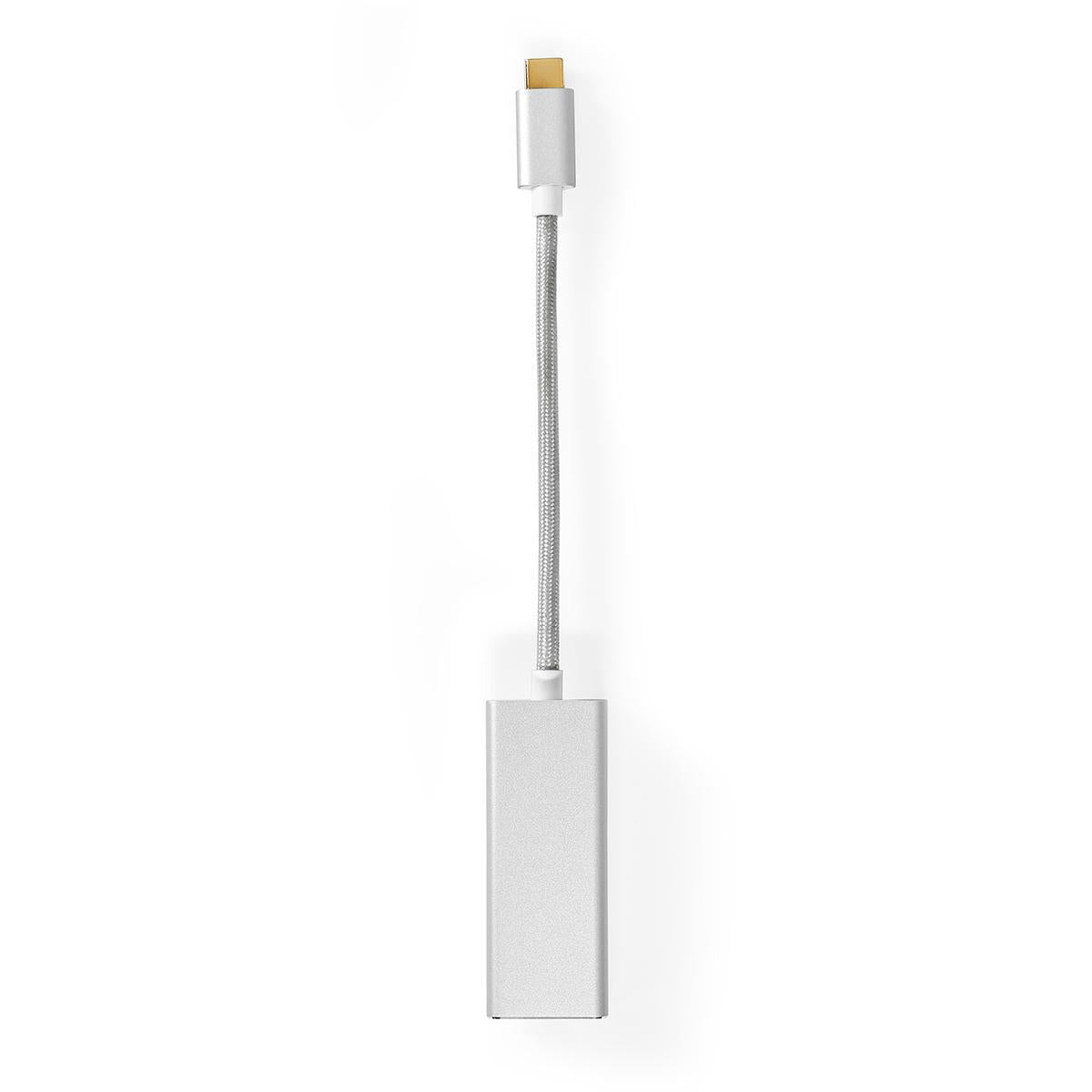 USB Network Card | USB 3.2 Gen 1 | 1 Gbps | USB-C™ Male | RJ45 Female | 0.20 m | Round | Gold Plated | Tinned Copper | Silver | Carton with covered window