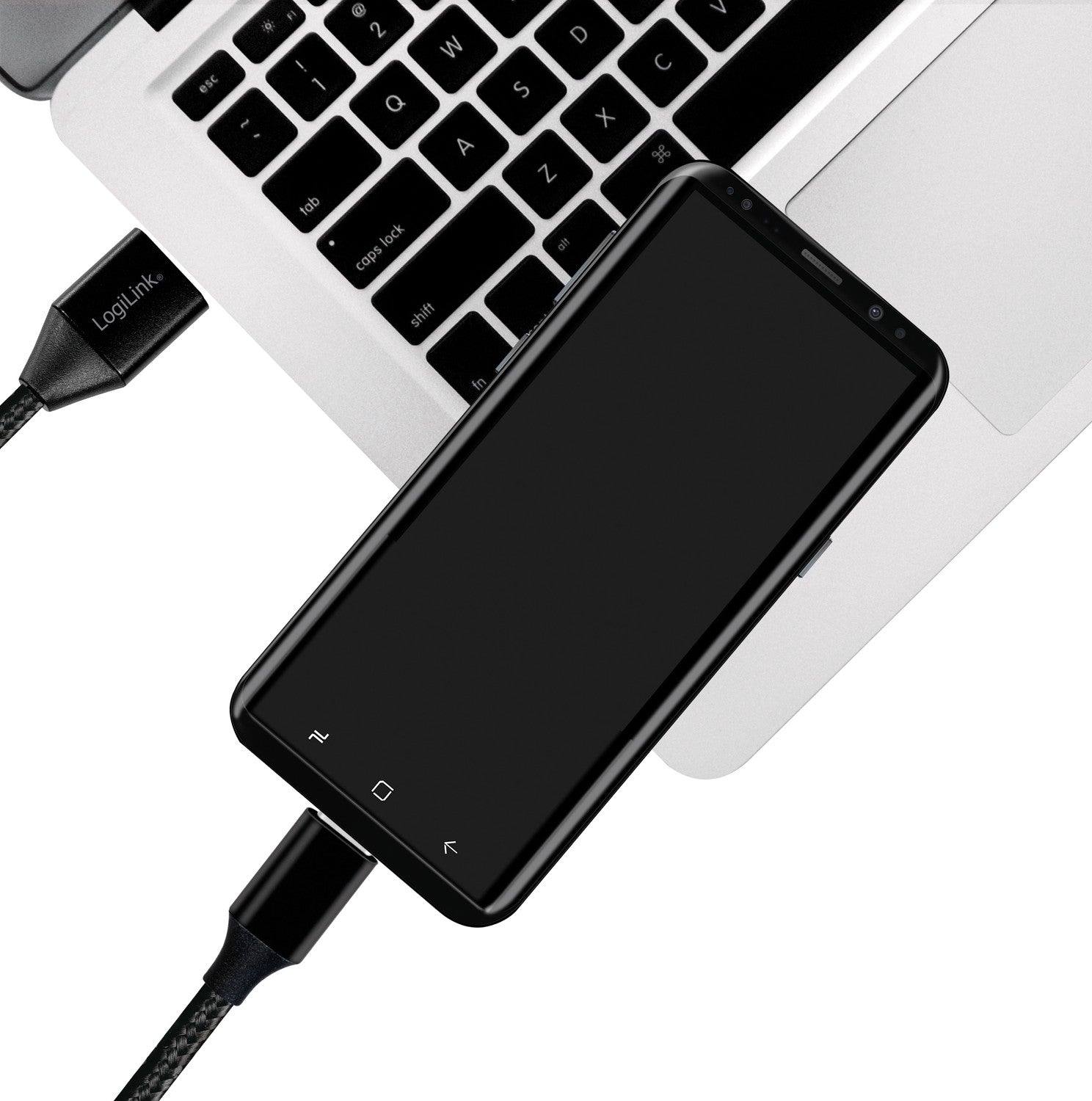 USB-USB-C Charge/sync cable USB 2.0 15W 0.3m Textile