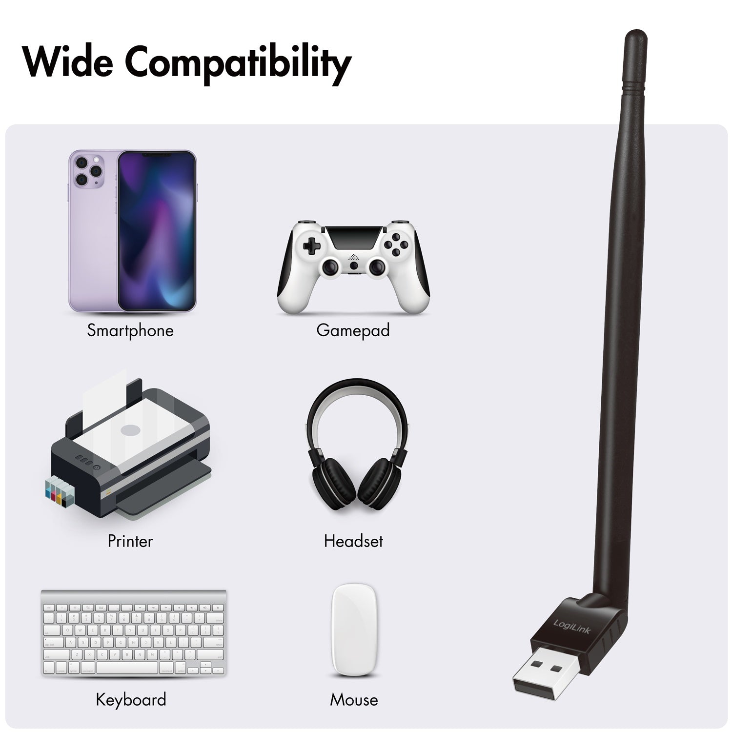USB adapter Bluetooth 5.3 with antenna 150 m