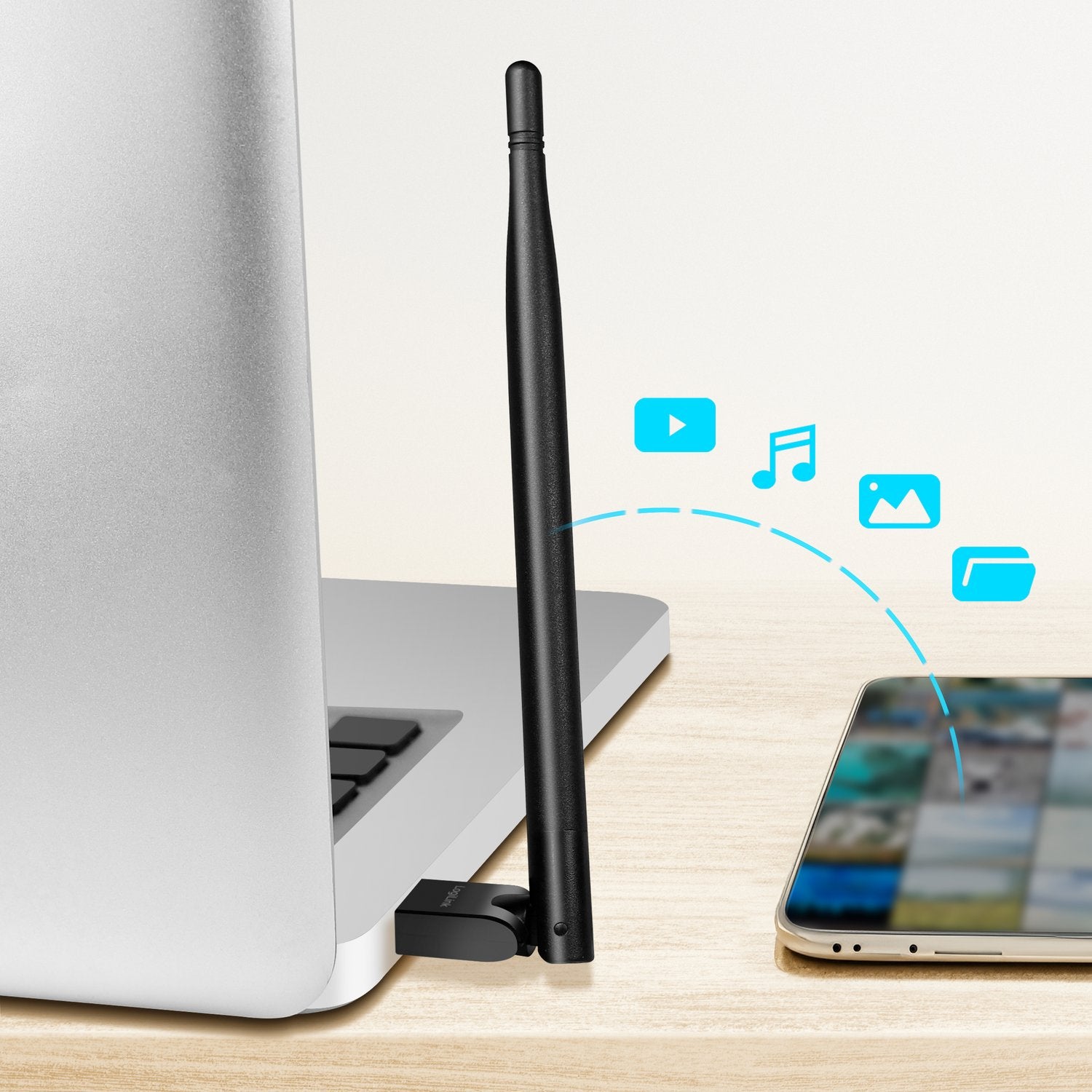 USB adapter Bluetooth 5.3 with antenna 150 m