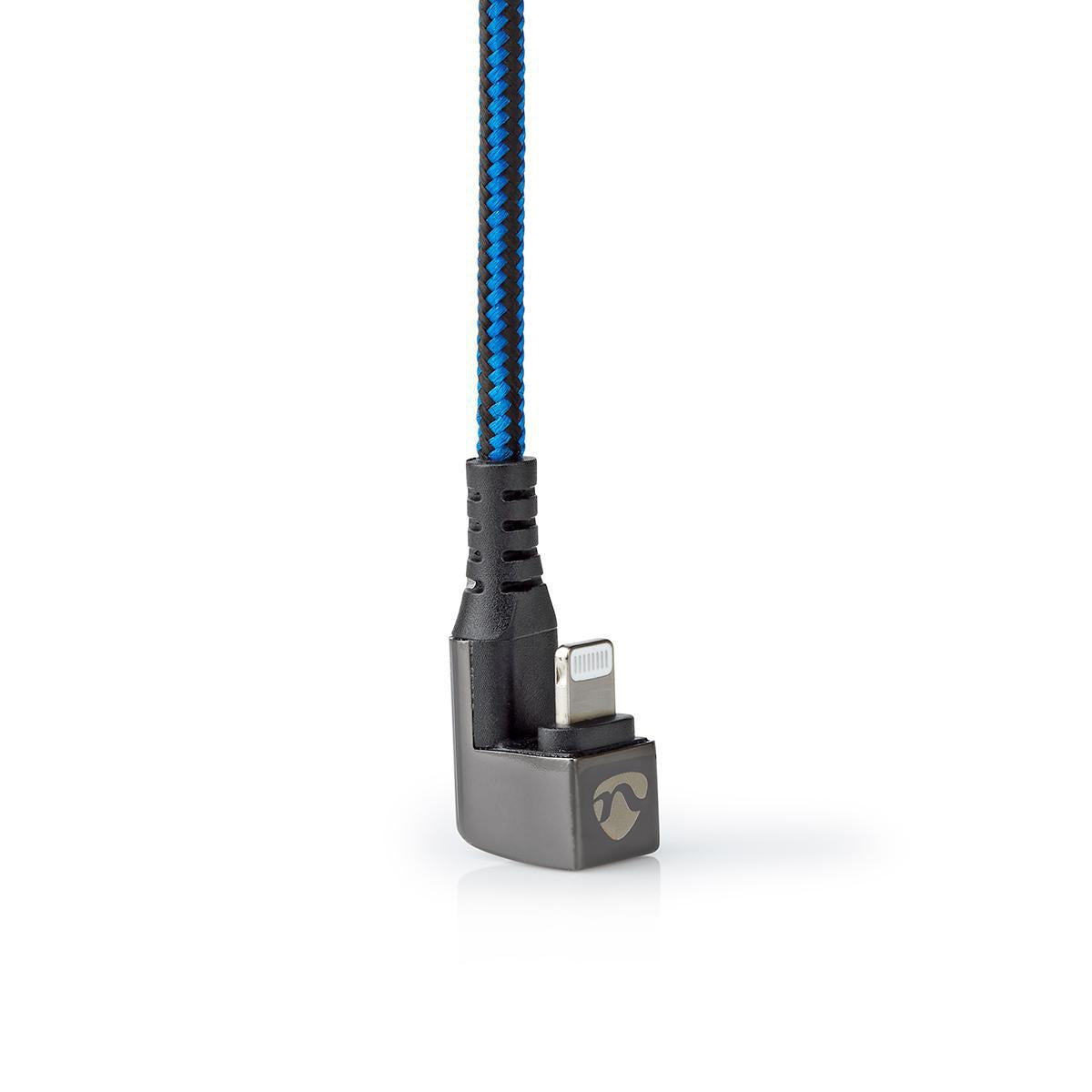 USB cable | USB 2.0 | Apple Lightning, 8-pin | USB-A Male | 12 W| 480 Mbps | Nickel Plated | 1.00 m | Round | Braided / Nylon | Blue / Black | Carton with covered window