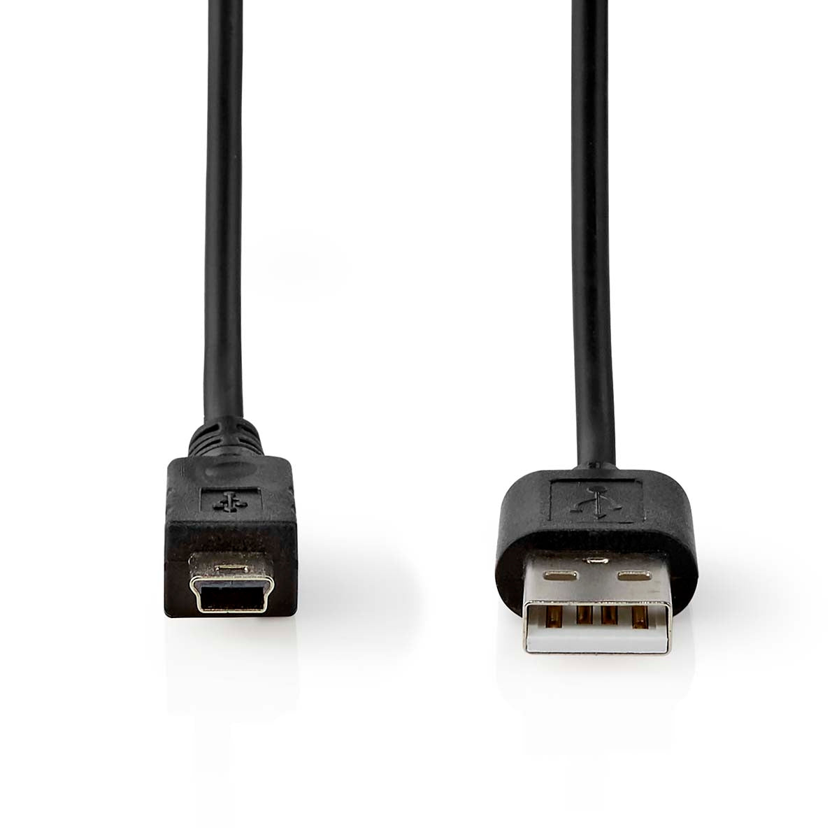 USB cable | USB 2.0 | USB-A Male | Mini 5-Pin Male | 480 Mbps | Nickel Plated | 2.00 m | Round | PVC | Black | Label