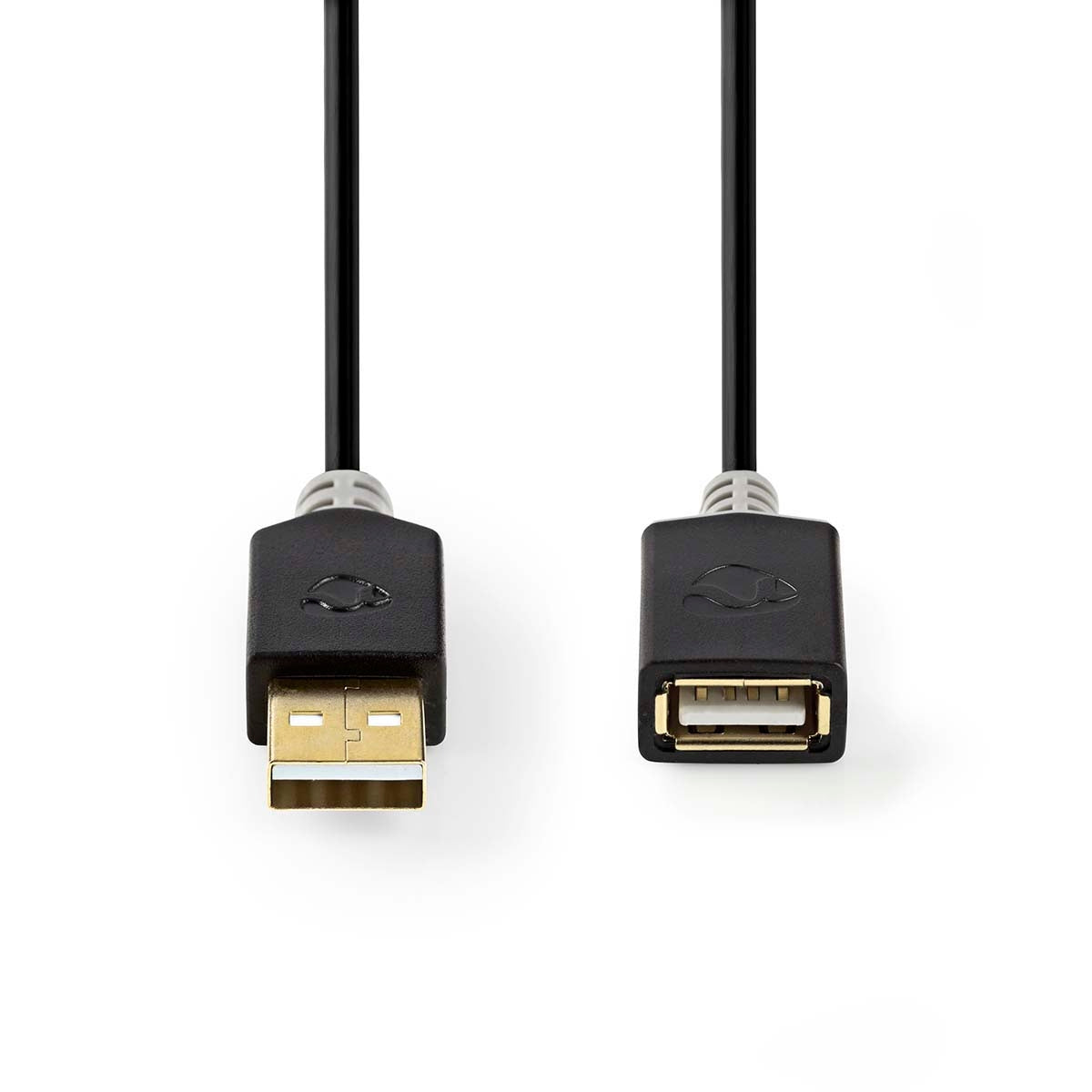 USB cable | USB 2.0 | USB-A Male | USB-A Female | 480 Mbps | Gold Plated | 3.00 m | Round | PVC | Anthracite | Box