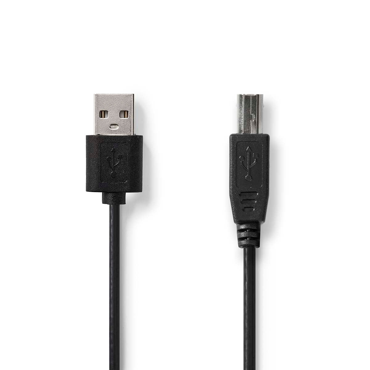 USB cable | USB 2.0 | USB-A Male | USB-B Male | 480 Mbps | Nickel Plated | 3.00 m | Round | PVC | Black | Label