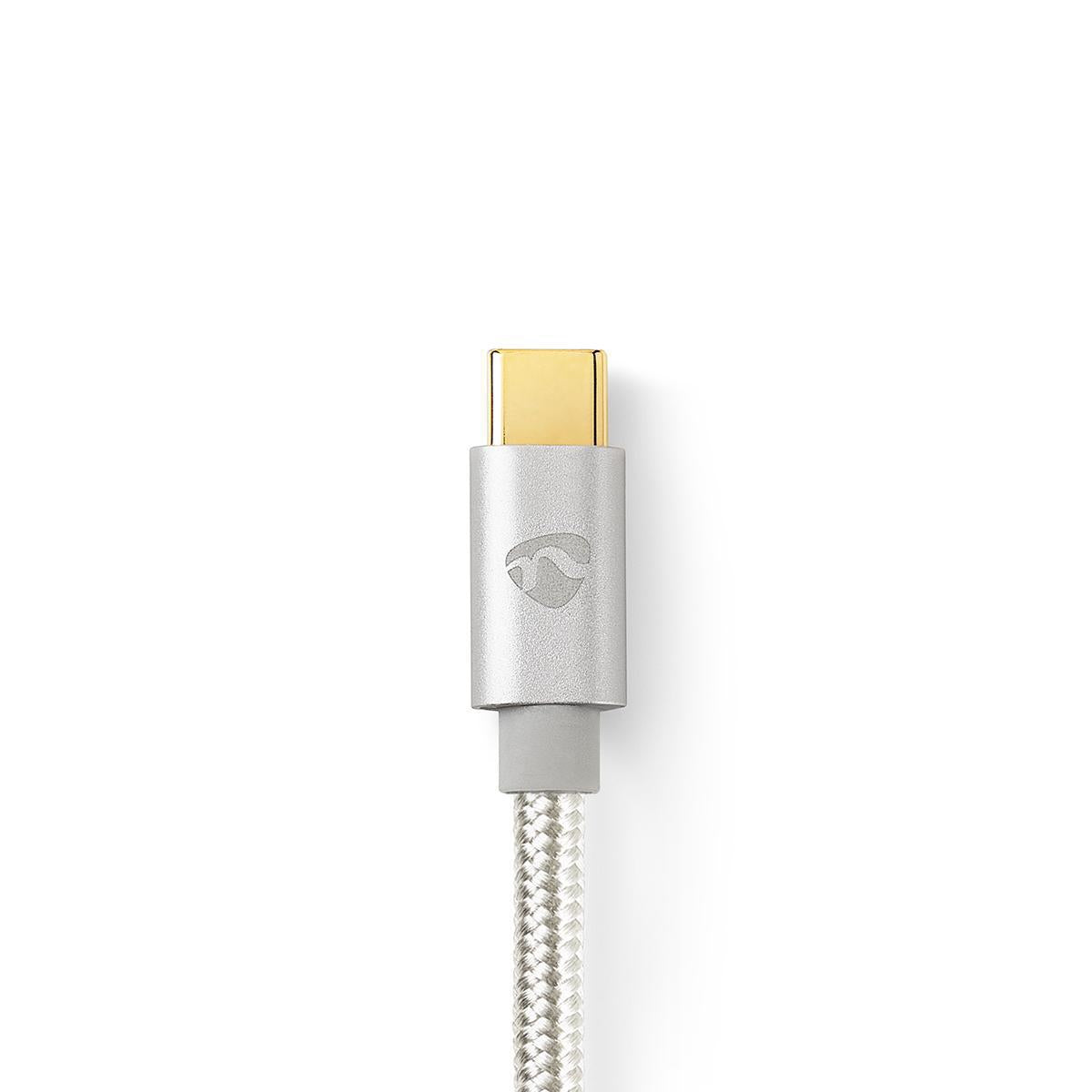 USB cable | USB 2.0 | USB-A Male | USB-C™ Male | 15 W| 480 Mbps | Gold Plated | 1.00 m | Round | Braided / Nylon | Aluminum | Carton with covered window