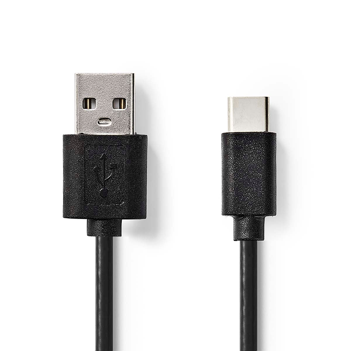 USB cable | USB 2.0 | USB-A Male | USB-C™ Male | 2.5 W| 480 Mbps | Nickel Plated | 1.00 m | Round | PVC | Black | Label