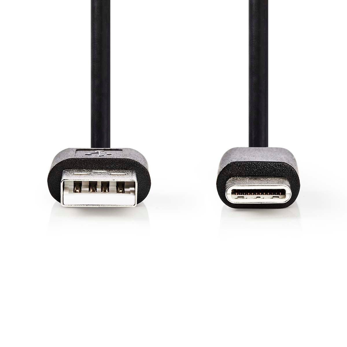 USB cable | USB 2.0 | USB-A Male | USB-C™ Male | 2.5 W| 480 Mbps | Nickel Plated | 1.00 m | Round | PVC | Black | Label