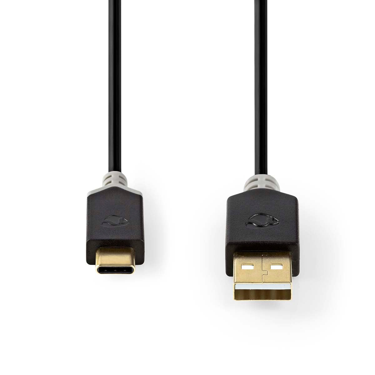 USB cable | USB 2.0 | USB-A Male | USB-C™ Male | 60 W | 480 Mbps | Gold Plated | 1.00 m | Round | PVC | Anthracite | Cardboard box with window