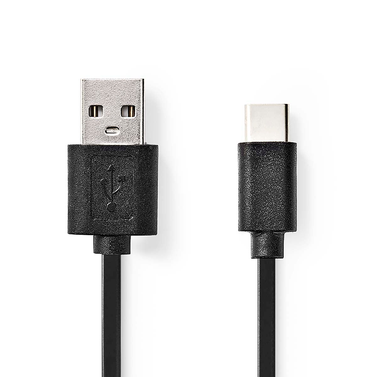 USB cable | USB 2.0 | USB-A Male | USB-C™ Male | 60 W | 480 Mbps | Nickel Plated | 0.10 m | Round | PVC | Black | Blisters