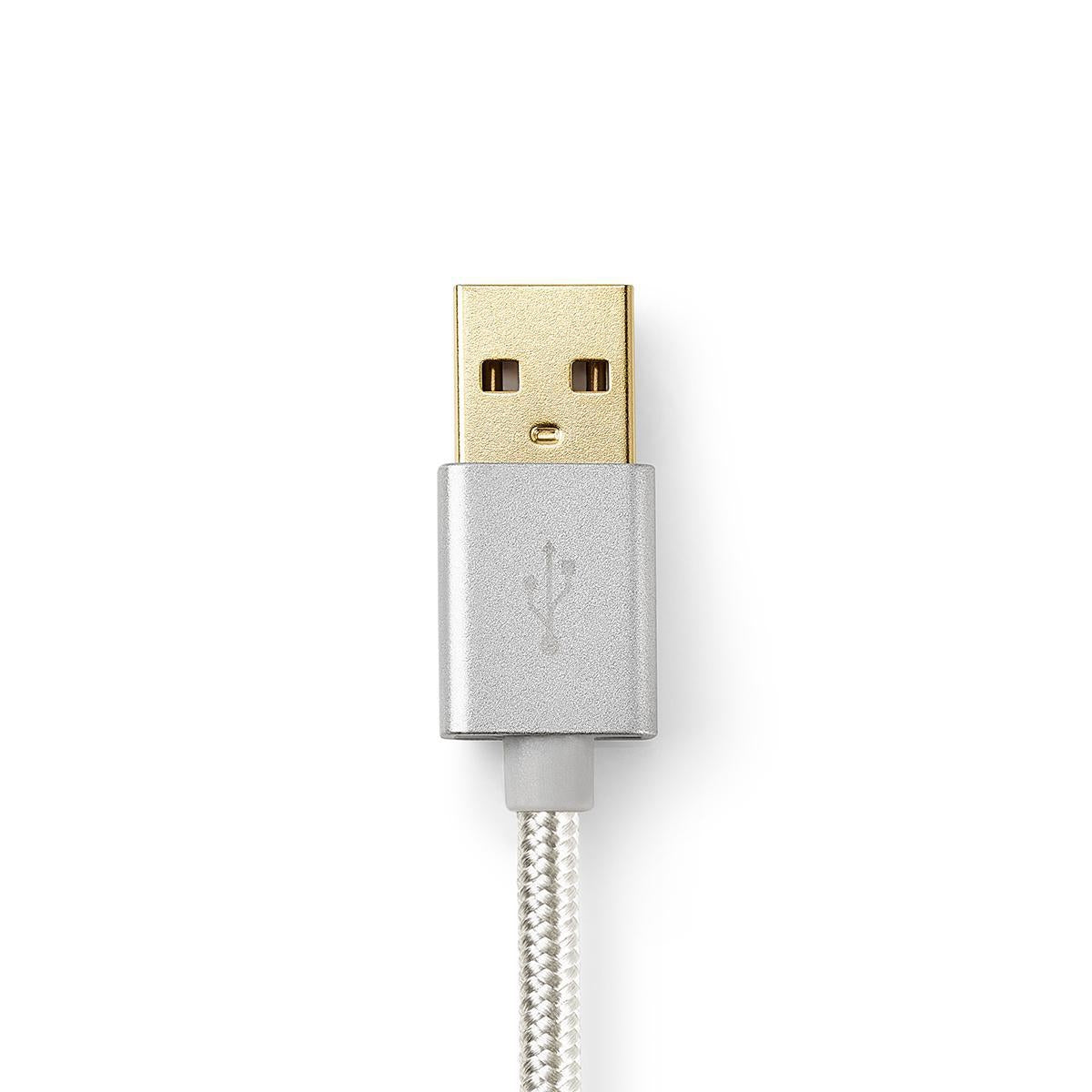 USB cable | USB 2.0 | USB-A Male | USB Micro-B Male | 10 W| 480 Mbps | Gold Plated | 3.00 m | Round | Braided / Nylon | Aluminum | Carton with covered window