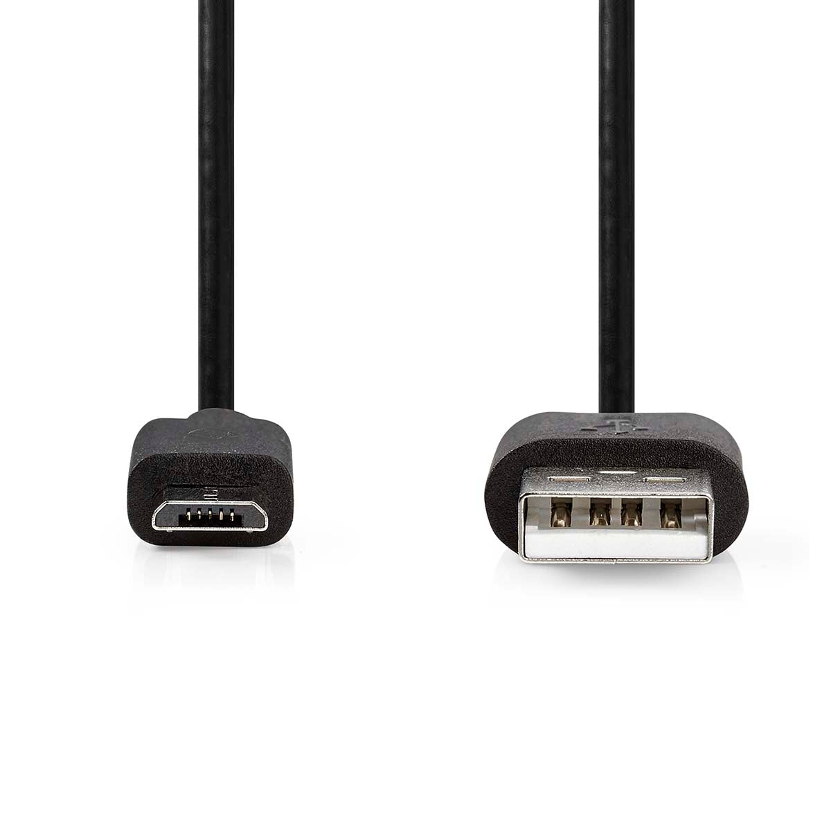 USB cable | USB 2.0 | USB-A Male | USB Micro-B Male | 11 W| 480 Mbps | Nickel Plated | 2.00 m | Round | PVC | Black | Label