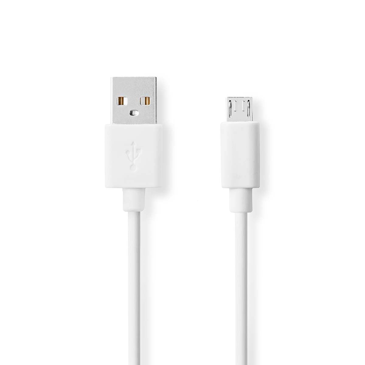 USB cable | USB 2.0 | USB-A Male | USB Micro-B Male | 480 Mbps | Nickel Plated | 2.00 m | Round | PVC | White | Box