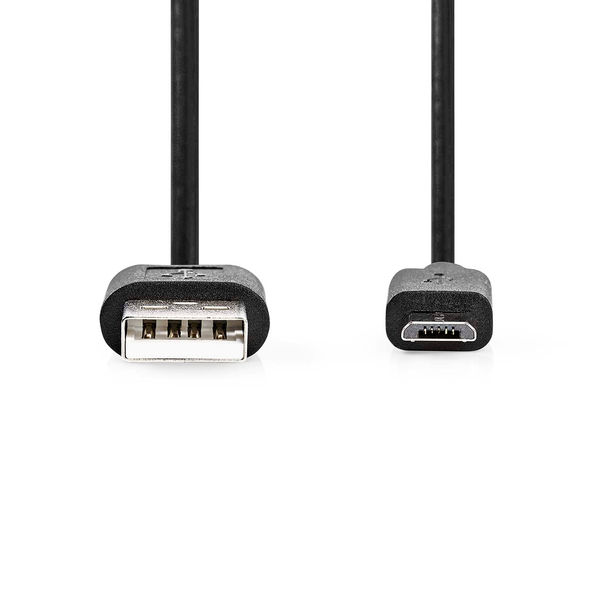 USB cable | USB 2.0 | USB-A Male | USB Micro-B Male | 7.5 W| 480 Mbps | Nickel Plated | 1.00 m | Round | PVC | Black | Label