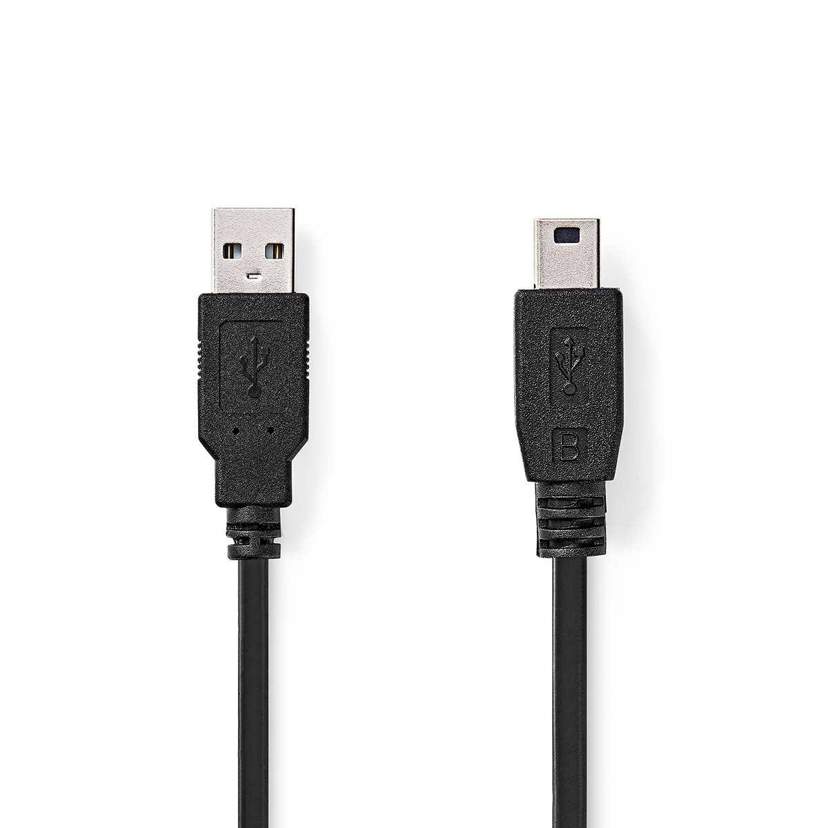USB cable | USB 2.0 | USB-A Male | USB Mini-B 5 pin Male | 480 Mbps | Nickel Plated | 2.00 m | Round | PVC | Black | Box