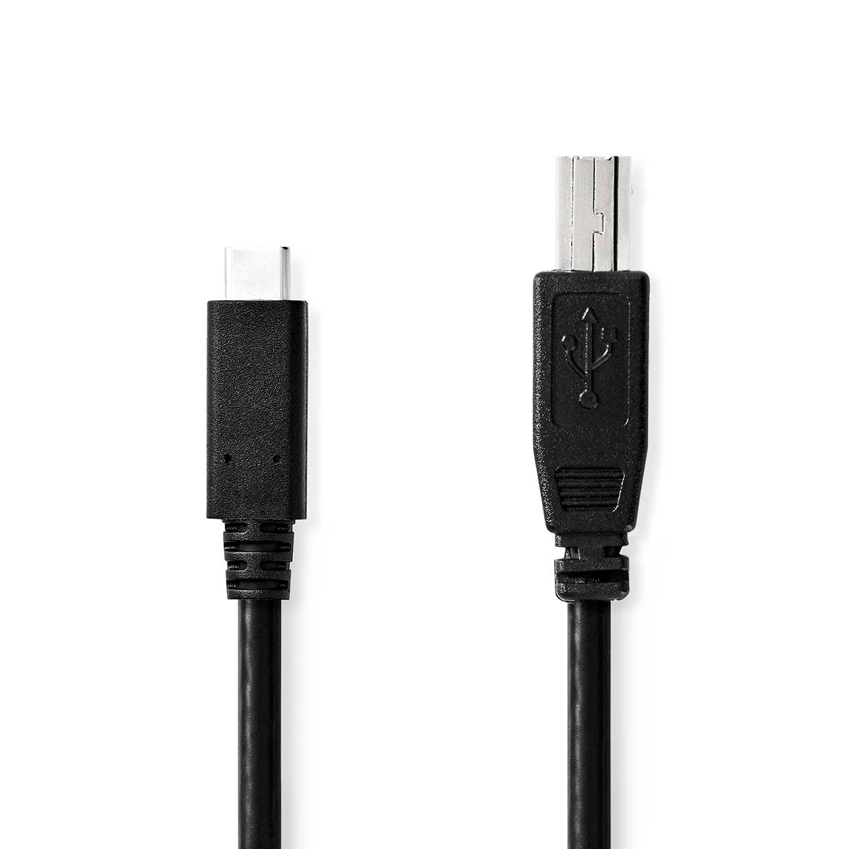 USB cable | USB 2.0 | USB-C™ Male | USB-B Male | 480 Mbps | Nickel Plated | 2.00 m | Round | PVC | Black | Box