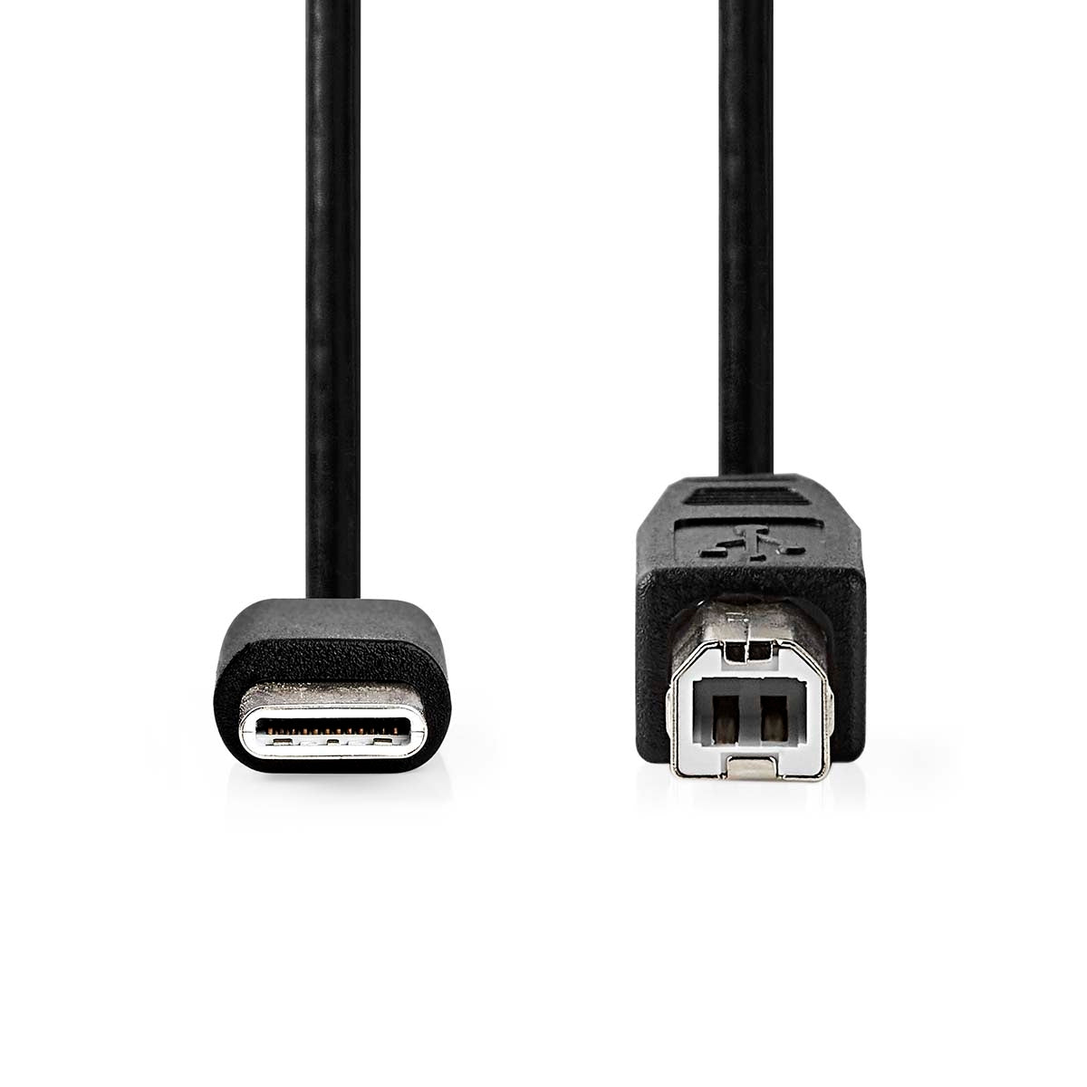 USB cable | USB 2.0 | USB-C™ Male | USB-B Male | 480 Mbps | Nickel Plated | 2.00 m | Round | PVC | Black | Box