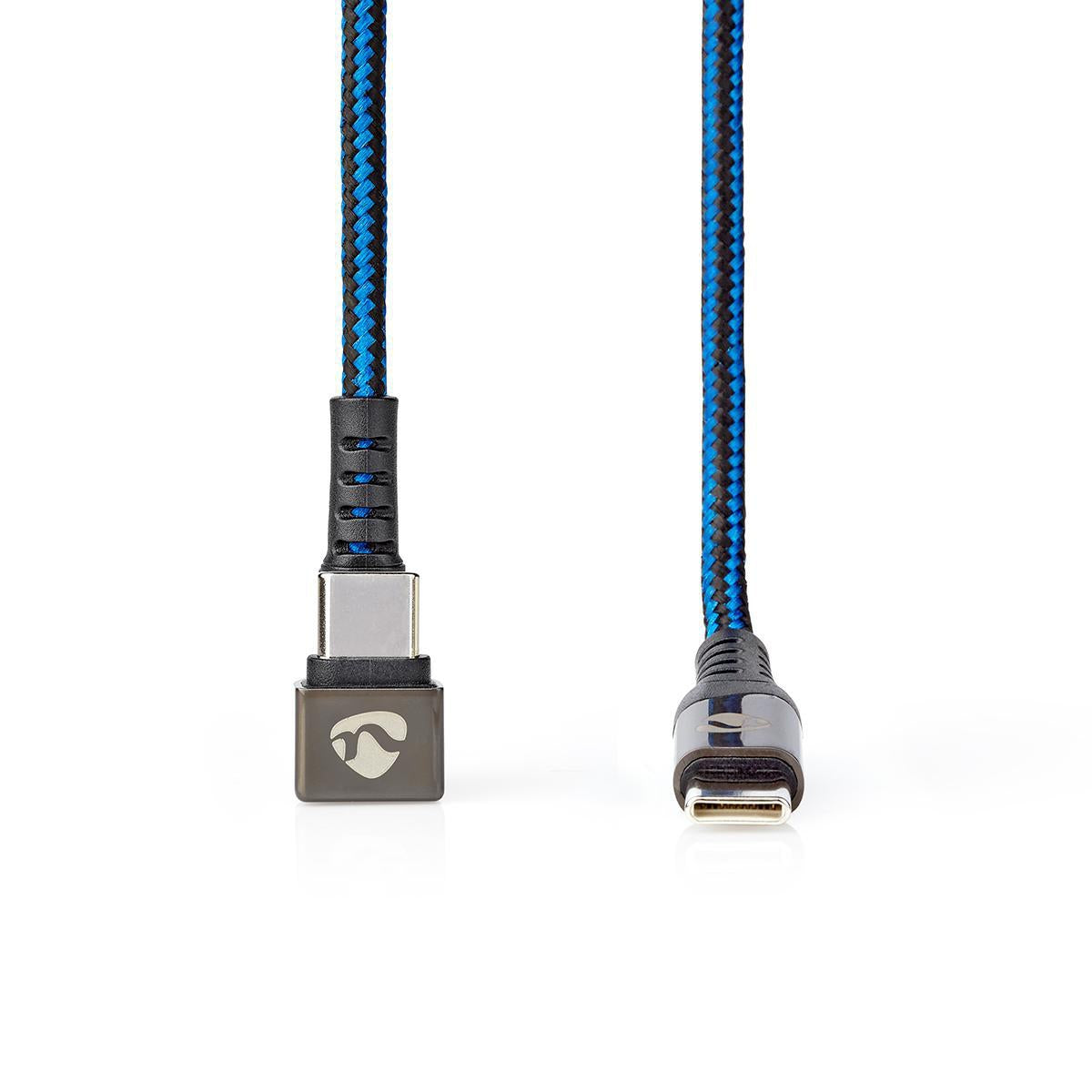 USB cable | USB 2.0 | USB-C™ Male | USB-C™ Male | 480 Mbps | Gold Plated | 1.00 m | Round | Braided / Nylon | Blue / Black | Carton with covered window