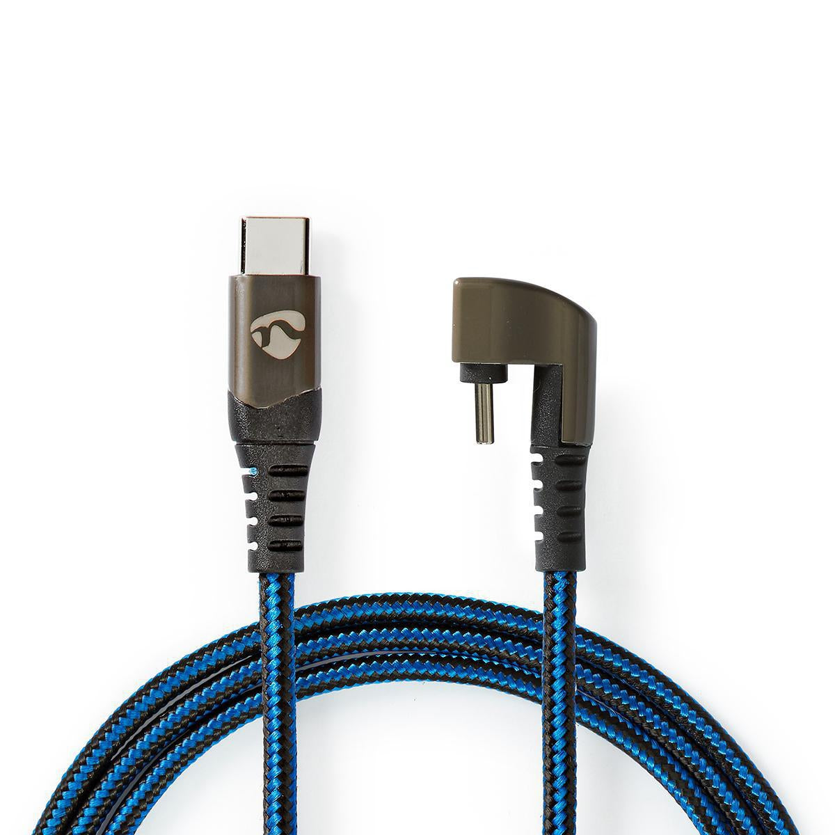 USB cable | USB 2.0 | USB-C™ Male | USB-C™ Male | 480 Mbps | Gold Plated | 2.00 m | Round | Braided / Nylon | Blue / Black | Carton with covered window