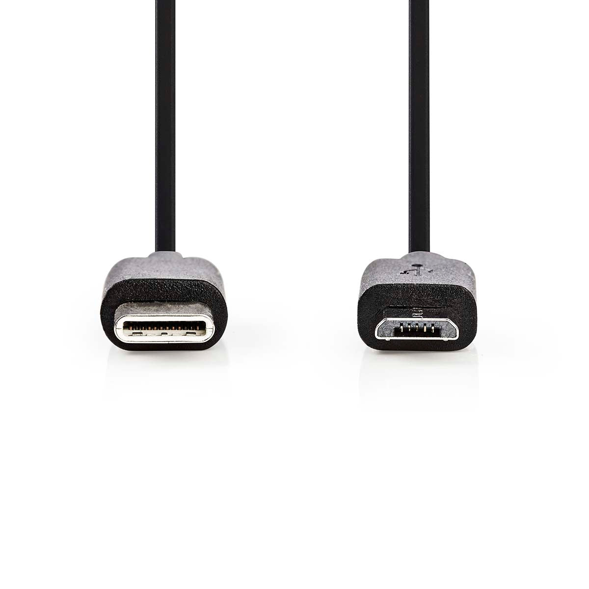 USB cable | USB 2.0 | USB-C™ Male | USB Micro-B Male | 60 W | 480 Mbps | Nickel Plated | 1.00 m | Round | PVC | Black | Blisters