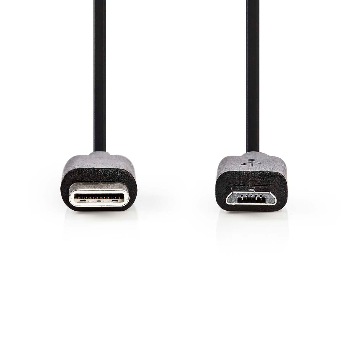 USB cable | USB 2.0 | USB-C™ Male | USB Micro-B Male | 60 W | 480 Mbps | Nickel Plated | 1.00 m | Round | PVC | Black | Label