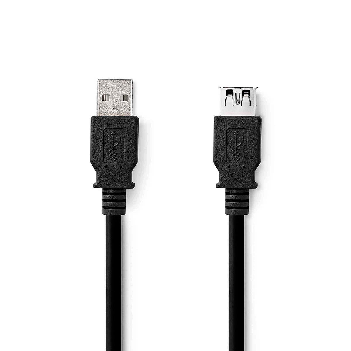 USB cable | USB 3.2 Gen 1 | USB-A Male | USB-A Female | 5 Gbps | Nickel Plated | 1.00 m | Round | PVC | Black | Label