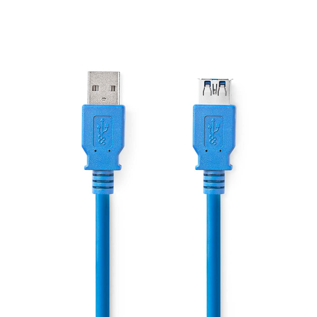USB cable | USB 3.2 Gen 1 | USB-A Male | USB-A Female | 5 Gbps | Nickel Plated | 3.00 m | Round | PVC | Blue | Envelope