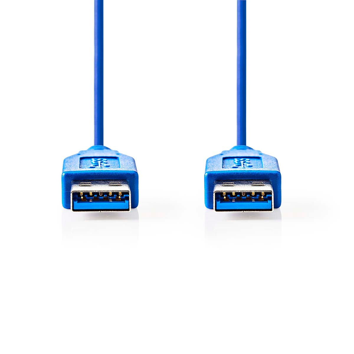 USB cable | USB 3.2 Gen 1 | USB-A Male | USB-A Male | 5 Gbps | Nickel Plated | 1.00 m | Round | PVC | Blue | Plastic bag