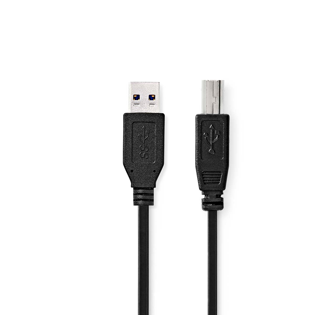 USB cable | USB 3.2 Gen 1 | USB-A Male | USB-B Male | 5 Gbps | Nickel Plated | 2.00 m | Round | PVC | Black | Label