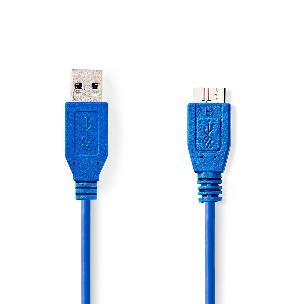 USB cable | USB 3.2 Gen 1 | USB-A Male | USB Micro-B Male | 5 Gbps | Nickel Plated | 5.00 m | Round | PVC | Blue | Plastic bag