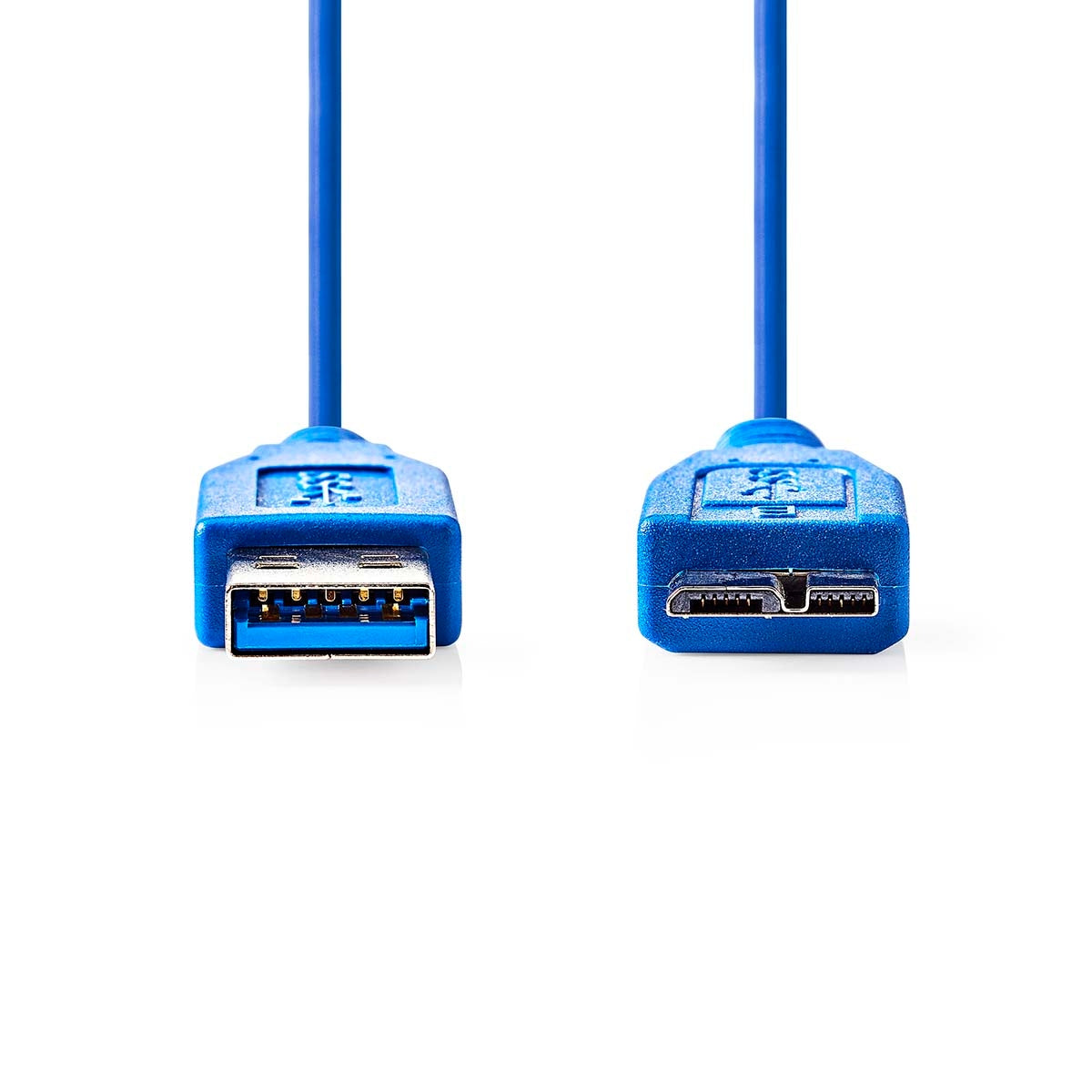 USB cable | USB 3.2 Gen 1 | USB-A Male | USB Micro-B Male | 5 Gbps | Nickel Plated | 5.00 m | Round | PVC | Blue | Plastic bag