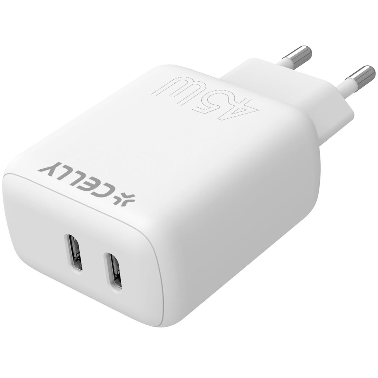 USB charger 2 x USB-C PD 45W White