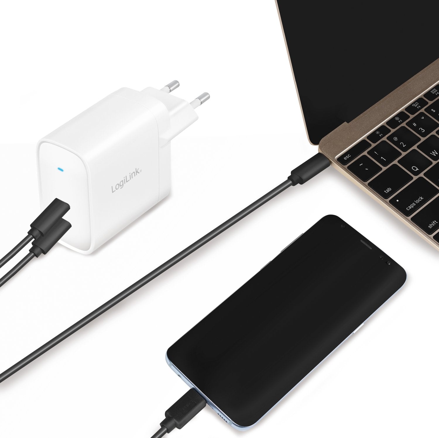 USB charger 2 x USB-C PD 65W GaN