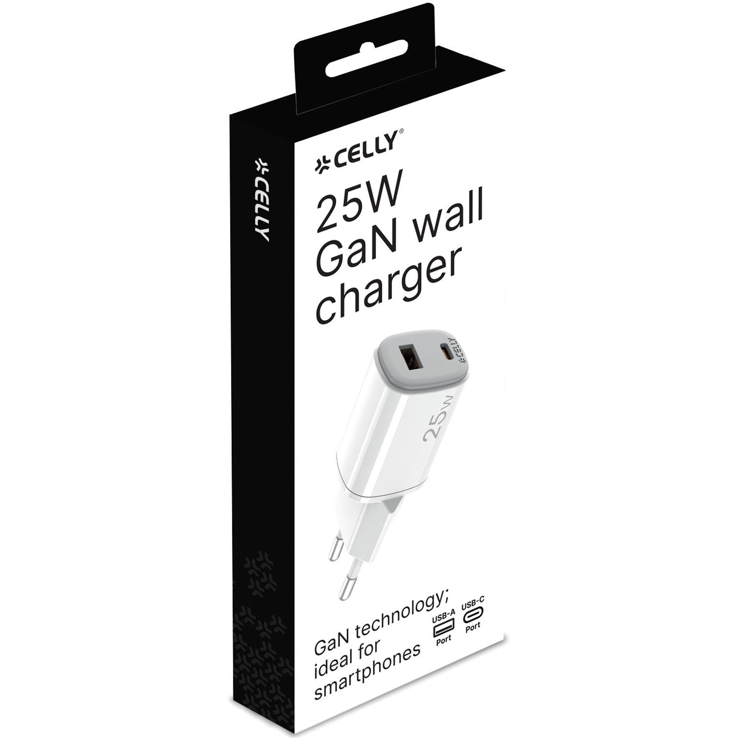 USB charger GaN 1 x USB-A + 1 x USB-C PD 25W