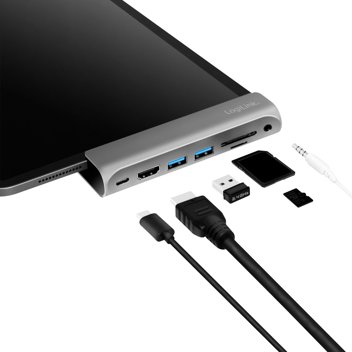 USB docking station iPad 7-port USB3.2 Alu