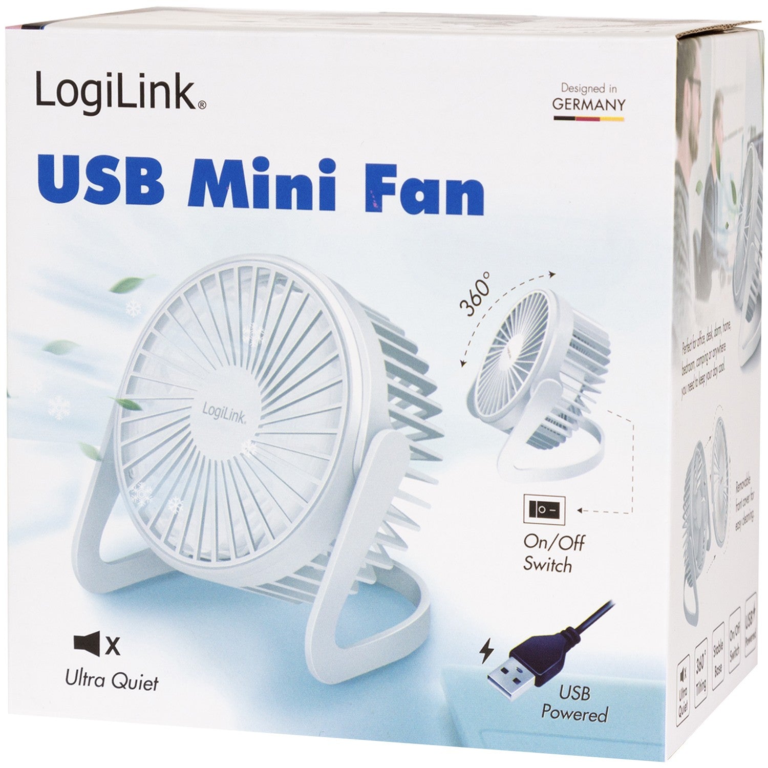 USB fan Ø12.7 cm White