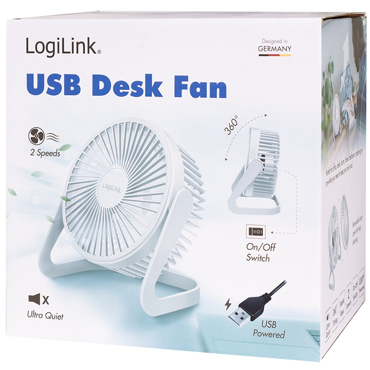 USB fan Ø15.24 cm White
