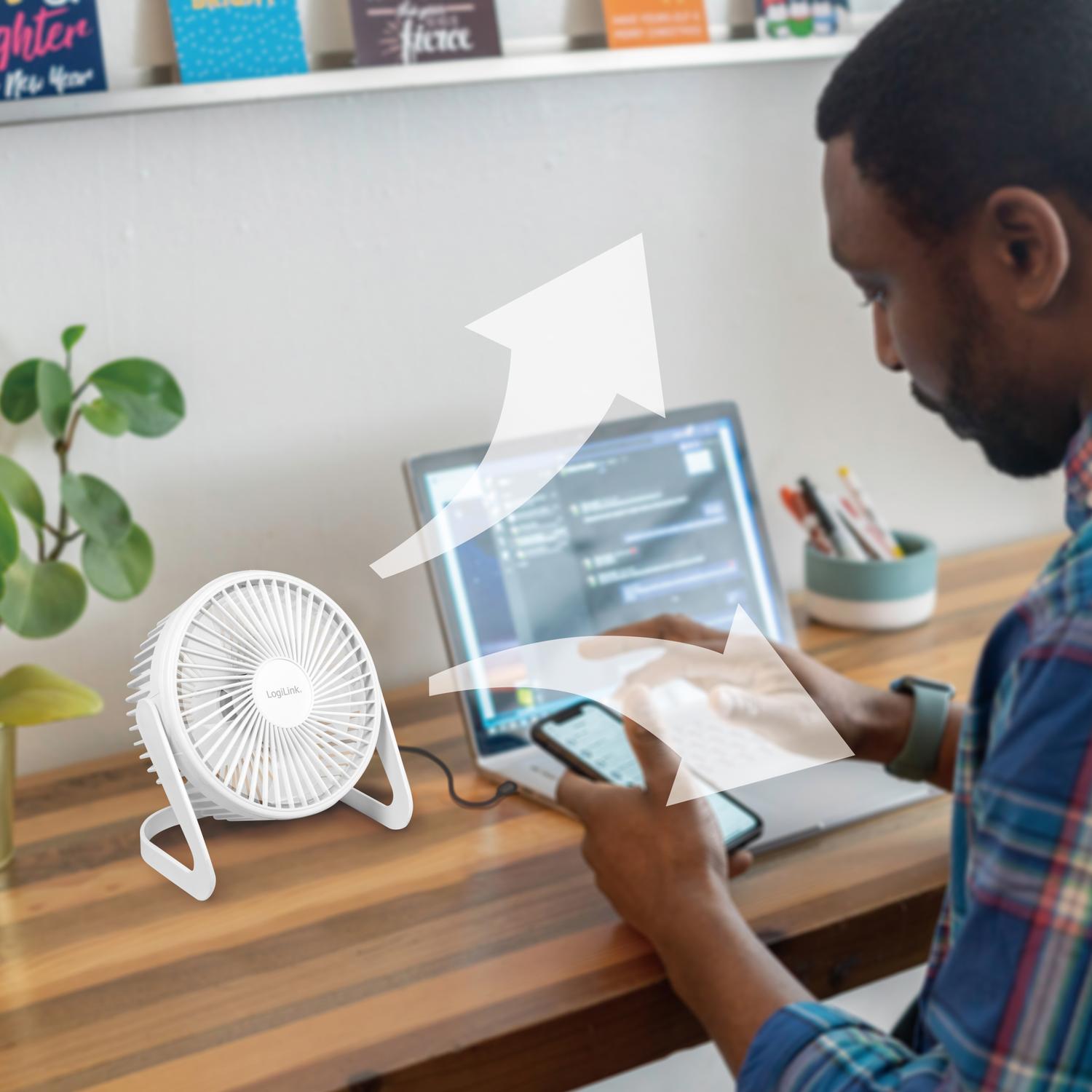 USB fan Ø15.24 cm White