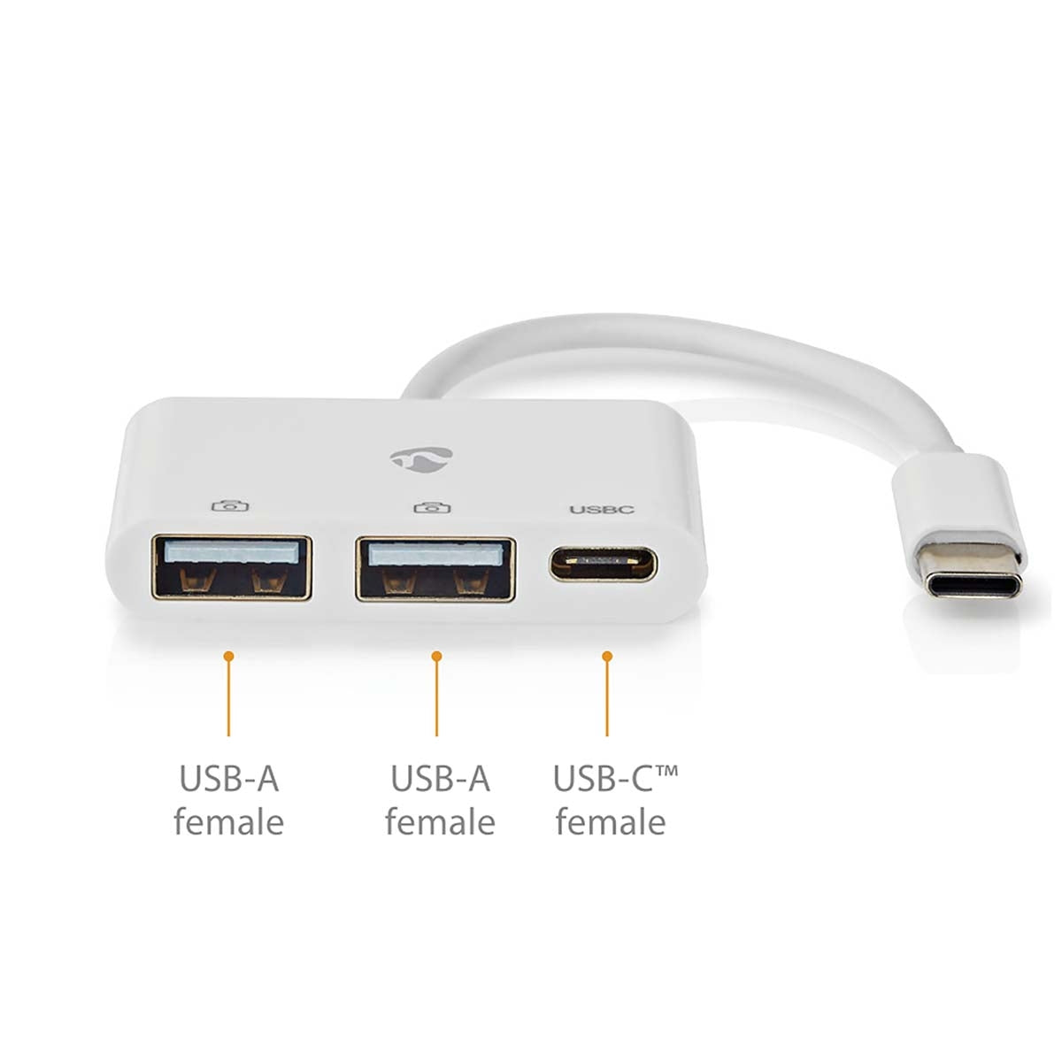 USB hub | 1x USB-C™ | 1x USB-C™ / 2x USB 2.0 A Female | 3-Port port(s) | USB power