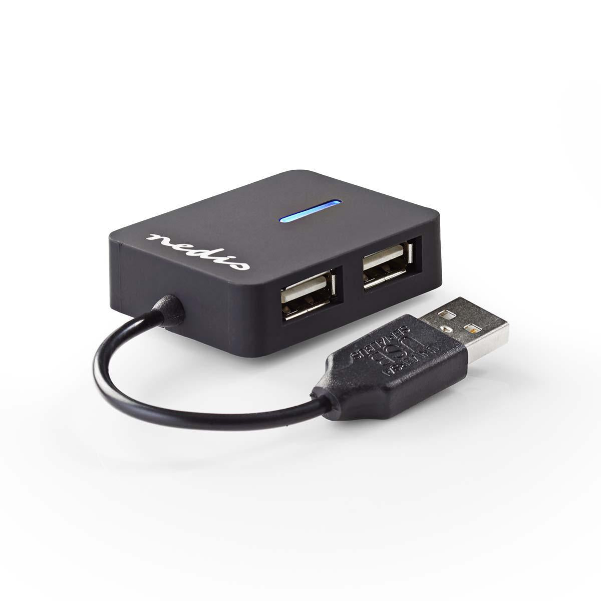 USB hub | USB A Male | 4x USB A Female | 4-Port port(s) | USB 2.0 | USB power