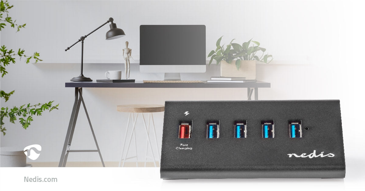 USB hub | USB Micro-B Female | USB-A Female | 5-Port port(s) | QC3.0 / USB 3.2 Gen 1 | Power adapter / USB power | 5 Gbps | 5x USB