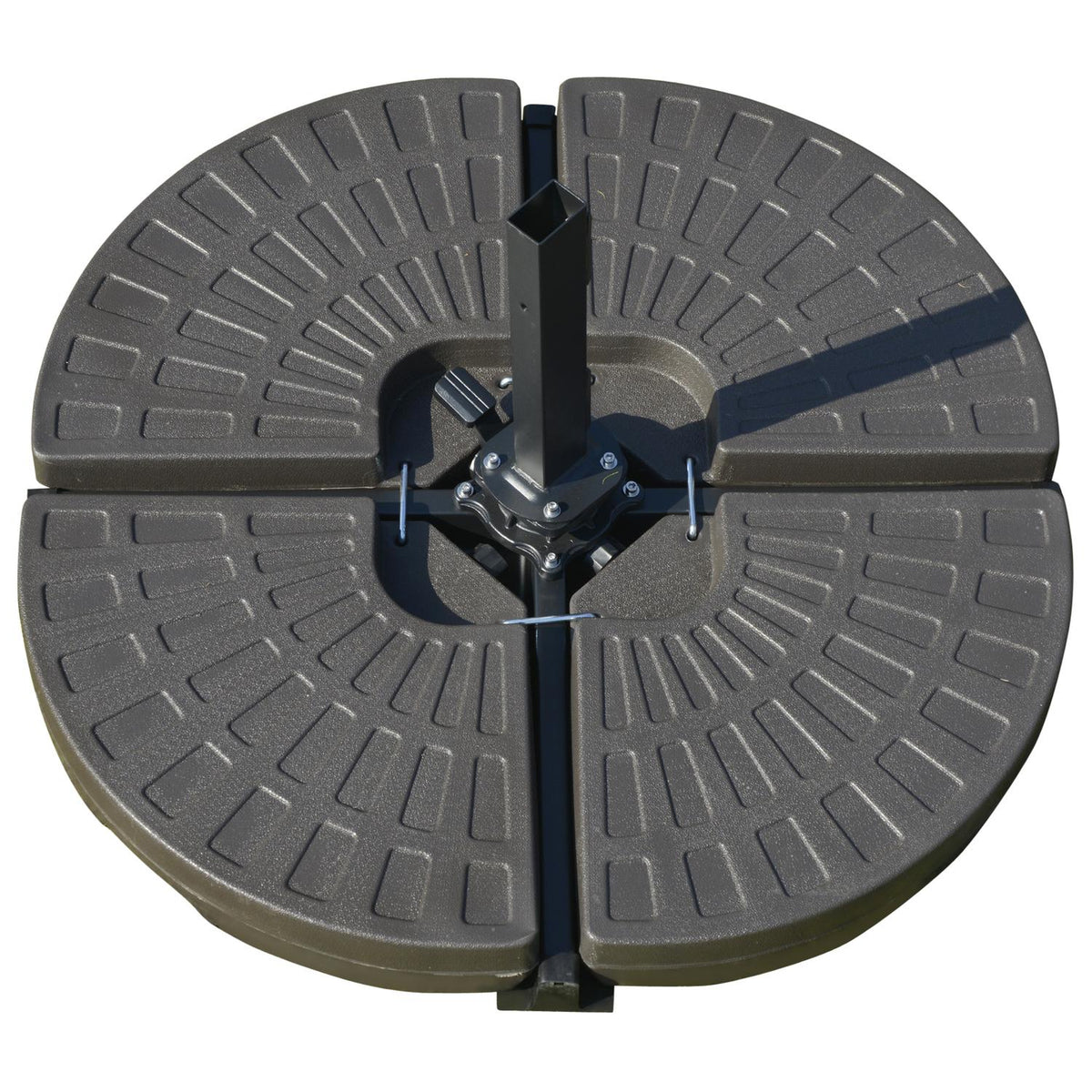 Umbrella Stand, Fillable With 17Kg Water/25Kg Sand, Hdpe, Coffee, 100X100X10.5Cm