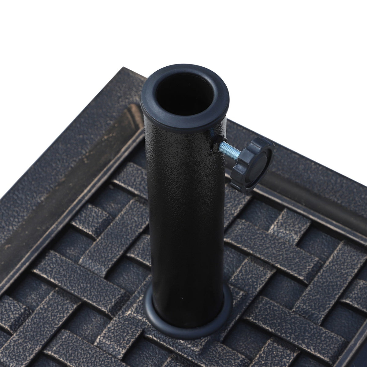Umbrella Stand Parasol Base Parasol Stand 9Kg 38/48Mm Polyester Resin Bronze L44 X W44 X H33Cm