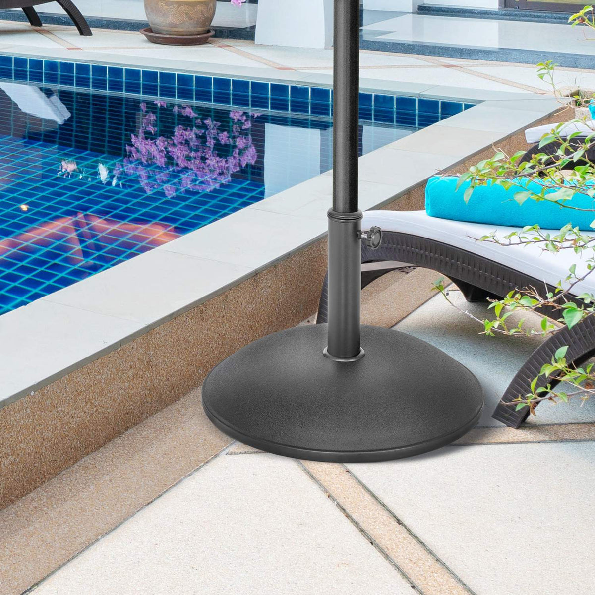 Umbrella Stand Round Parasol Stand Parasol Base Base 20 Kg Steel Tube (Model 1)