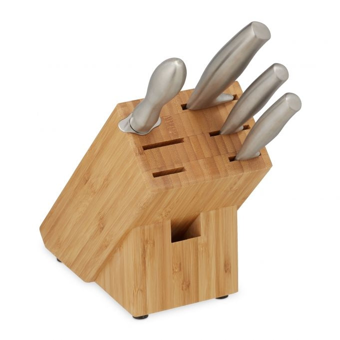 Unassembled bamboo knife block
