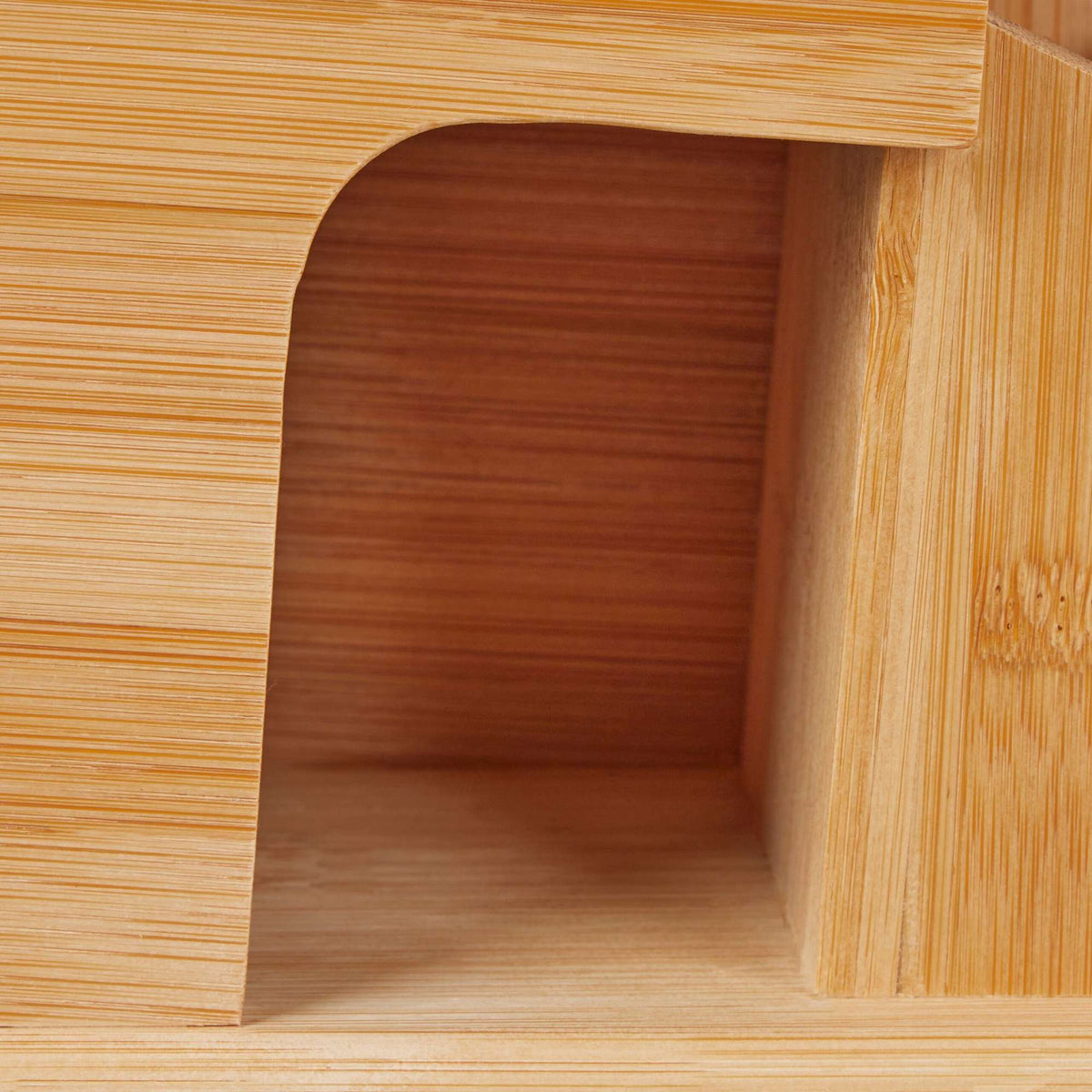 Unassembled knife block in bamboo